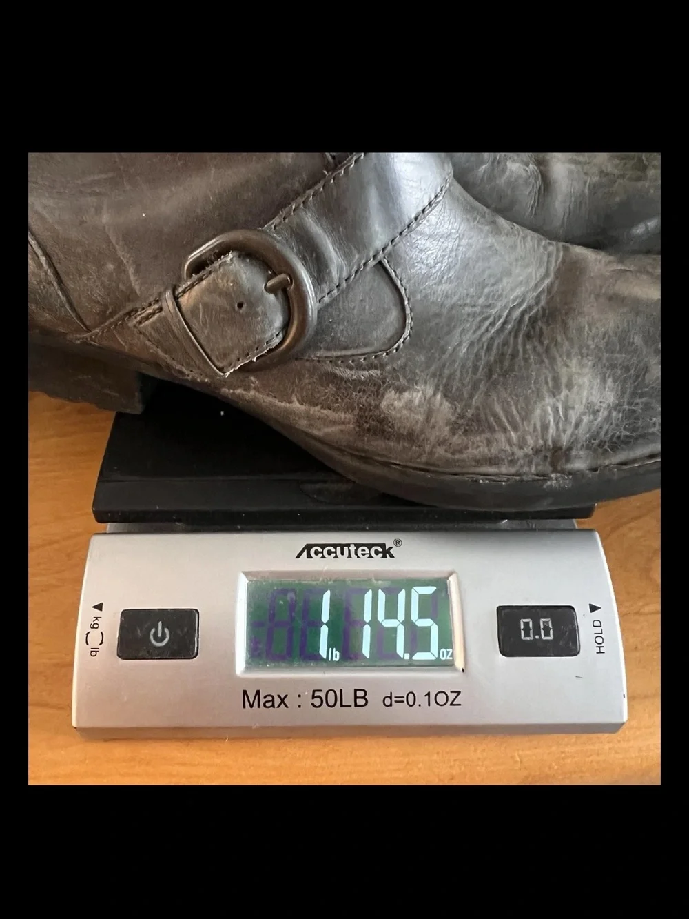 EUC! Born Distressed Gray Leather Lined Zip-up Buckles Low Heel Boots Size 9